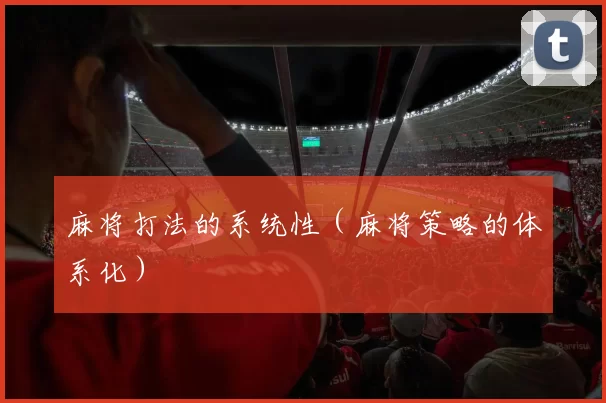 麻将打法的系统性（麻将策略的体系化）
