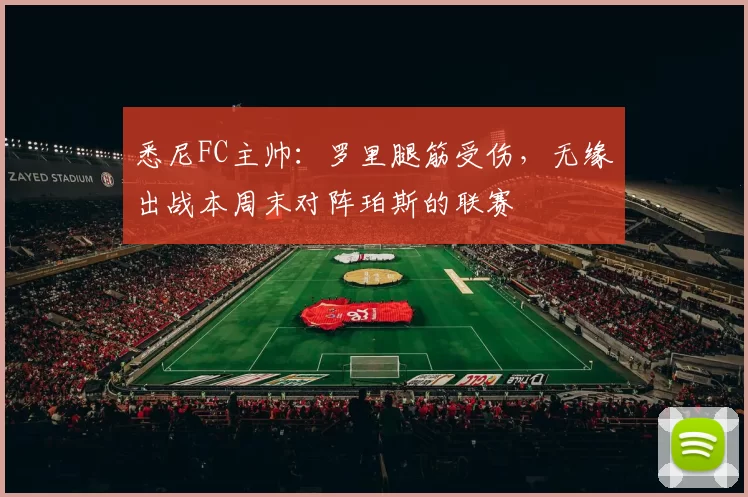 悉尼FC主帅：罗里腿筋受伤，无缘出战本周末对阵珀斯的联赛